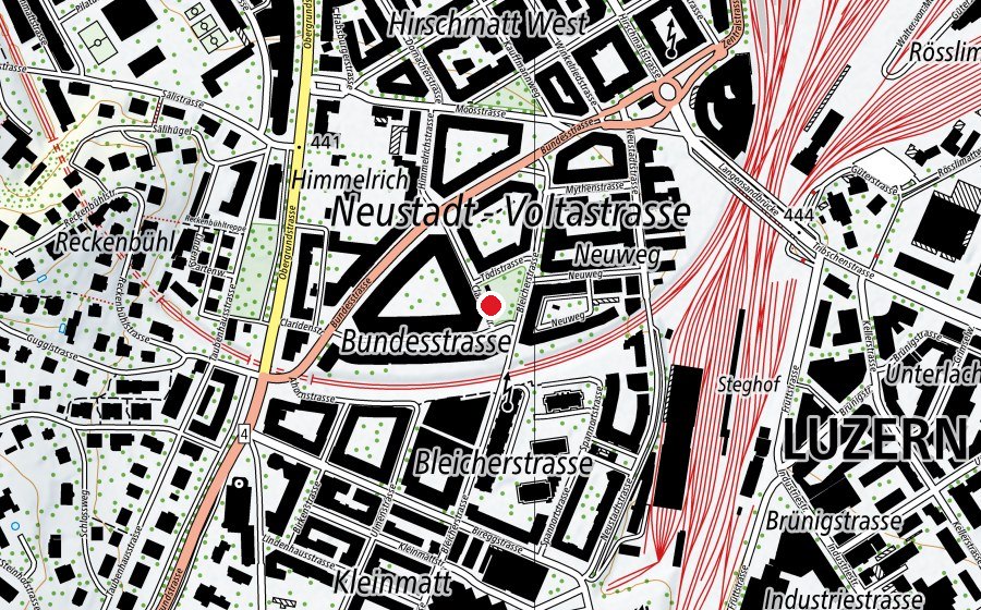 Carte indiquant l’emplacement de Spielplatz Bleichergärtli (Place de jeux)