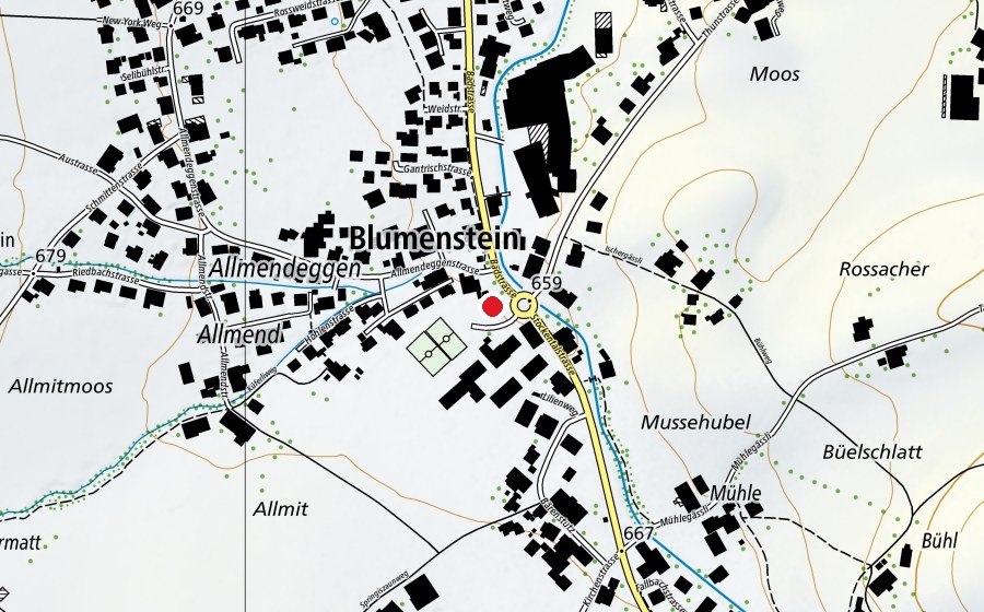 Carte indiquant l’emplacement de Spielplatz Blumenstein (Place de jeux)
