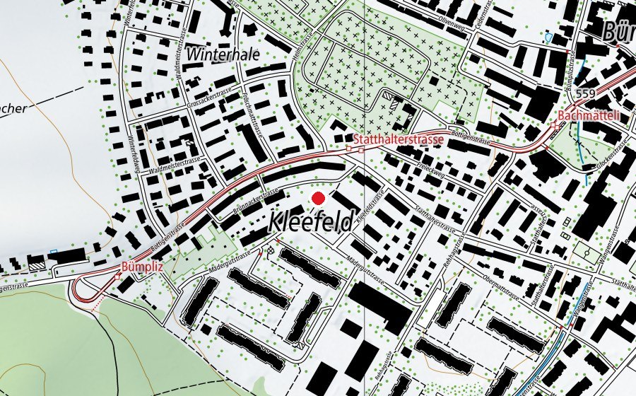 Map showing the location of Spielplatz Brünnackerstrasse (Playground)