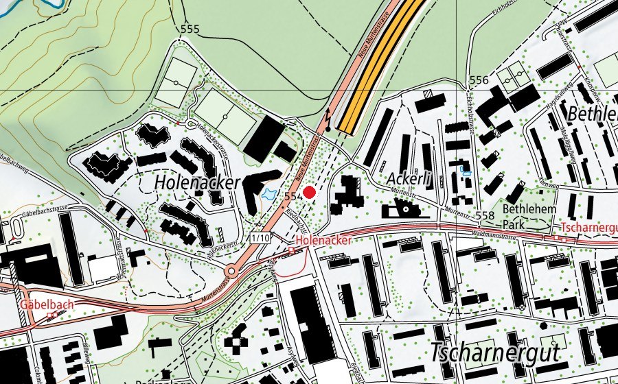 Carte indiquant l’emplacement de Spielplatz Brünnen Acherli (Place de jeux)