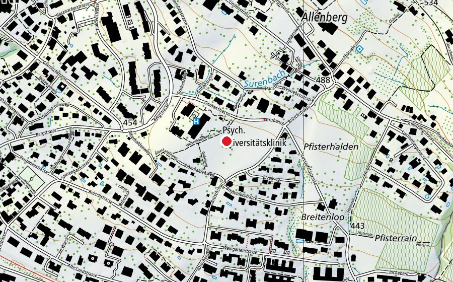 Carte indiquant l’emplacement de Spielplatz Brüschhalde (Place de jeux)