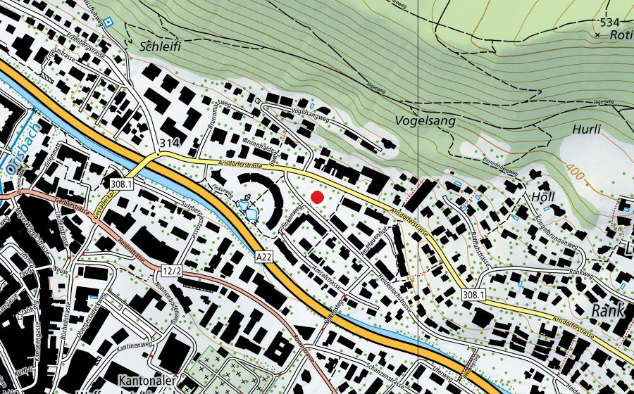 Map showing the location of Spielplatz Brunnmatt (Playground)