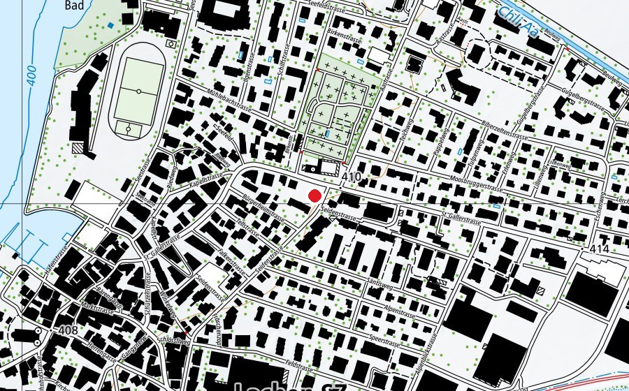 Mappa con la posizione di Spielplatz Bürgerheim (Parco giochi)