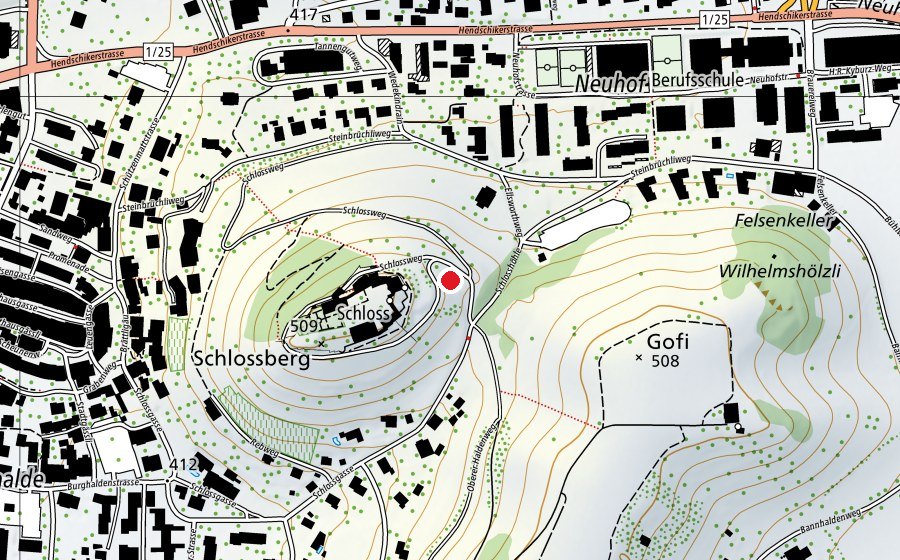 Map showing the location of Spielplatz Burg Waldegg (Playground)