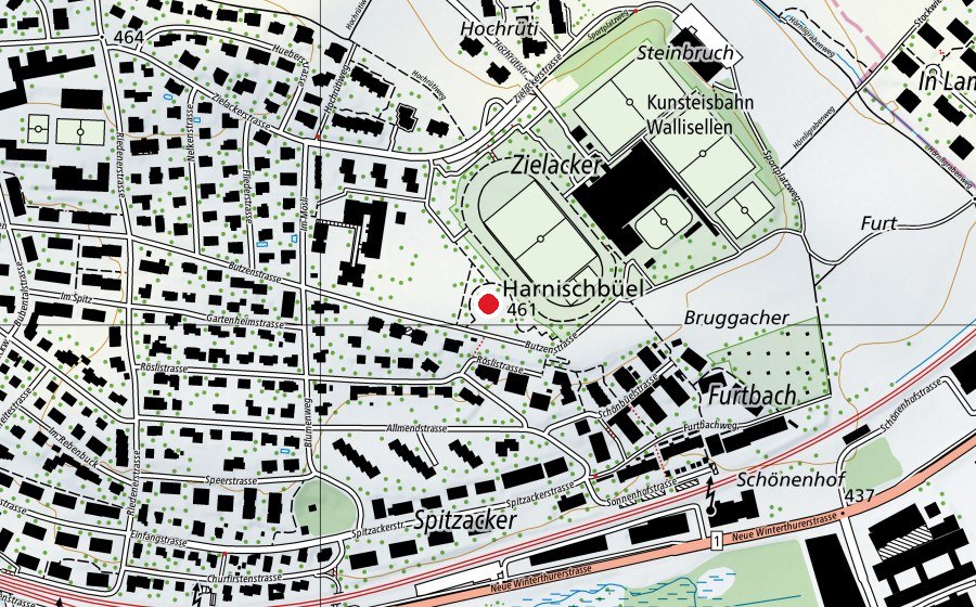 Mappa con la posizione di Spielplatz Butzenstrasse (Parco giochi)