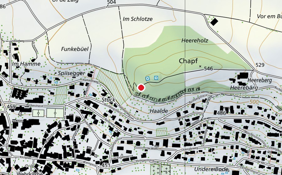 Carte indiquant l’emplacement de Spielplatz Chapf (Place de jeux)