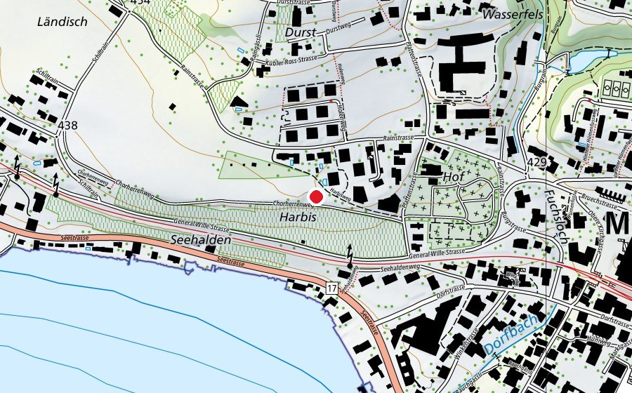 Carte indiquant l’emplacement de Spielplatz Chorherrenweg (Place de jeux)
