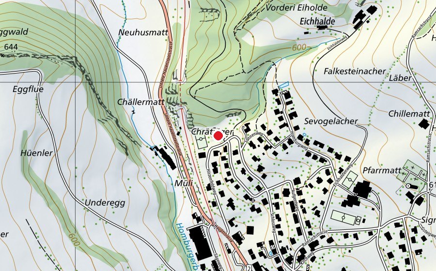 Mappa con la posizione di Spielplatz Chrätziger (Parco giochi)