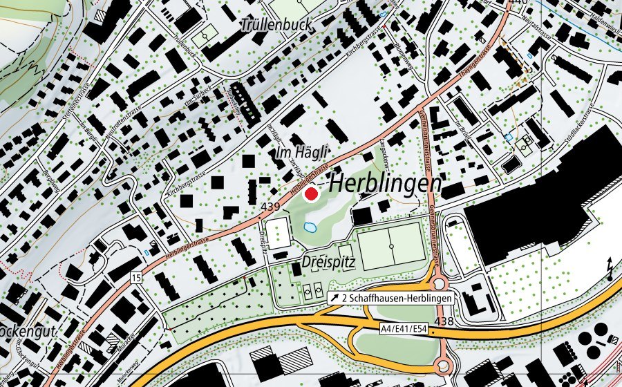 Carte indiquant l’emplacement de Spielplatz Dreispitz (Place de jeux)