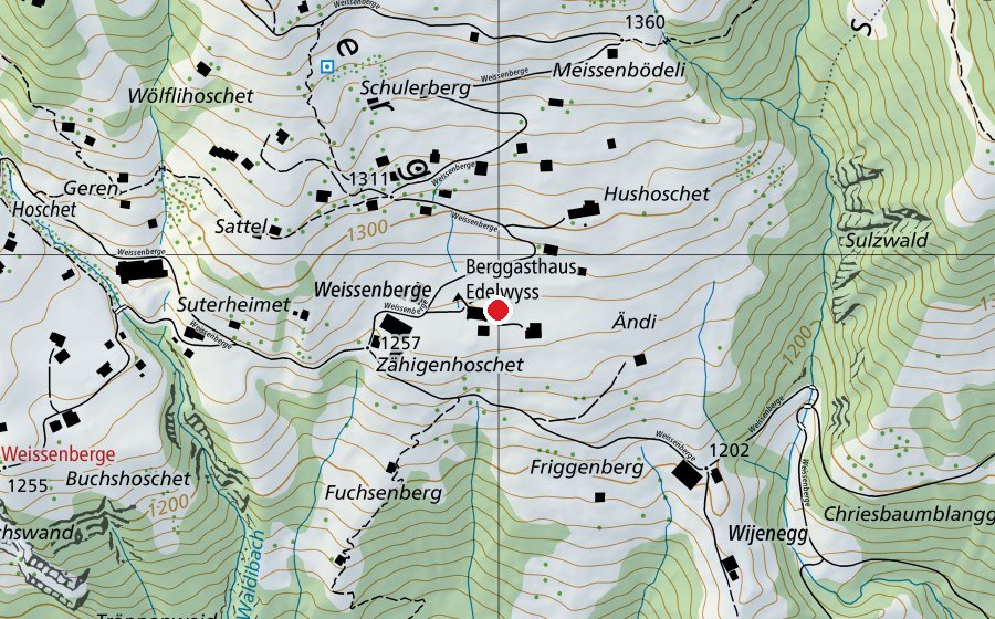 Map showing the location of Spielplatz Edelwyss (Playground)