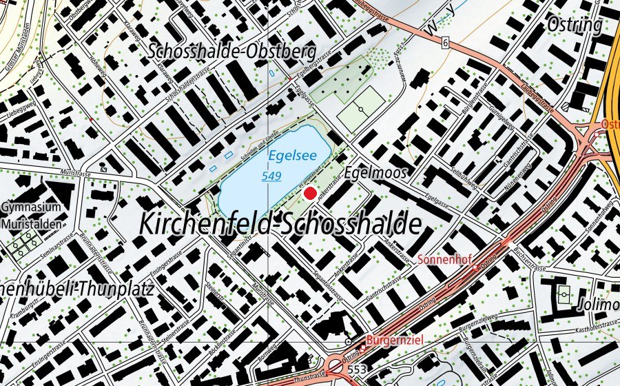 Carte indiquant l’emplacement de Spielplatz Egelsee (Place de jeux)