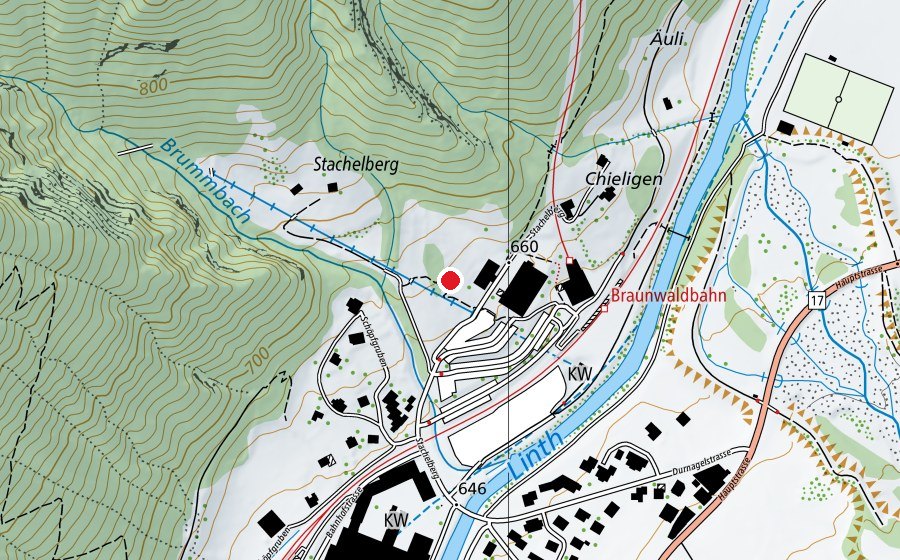 Mappa con la posizione di Spielplatz Eichis Stachelberg (Parco giochi)