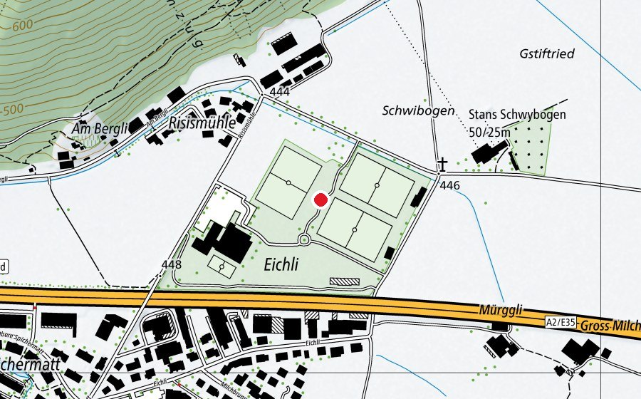 Map showing the location of Spielplatz Eichli (Playground)