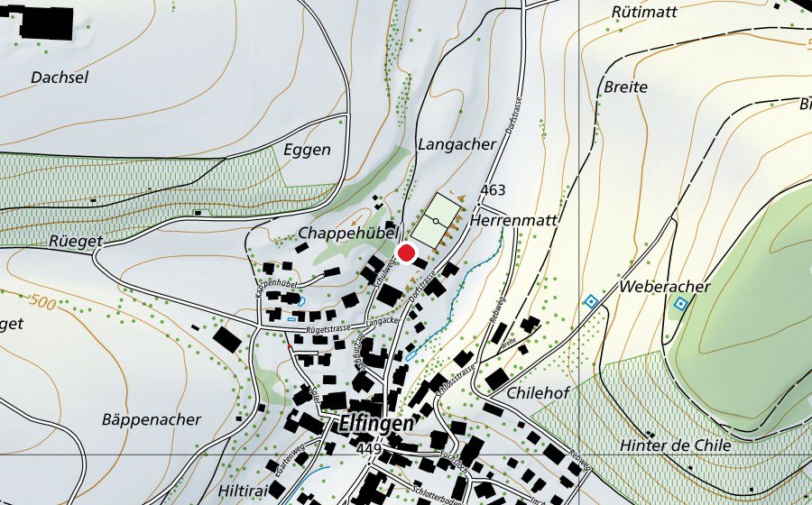 Carte indiquant l’emplacement de Spielplatz Elfingen (Place de jeux)