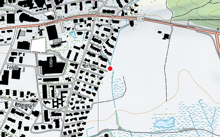 Carte indiquant l’emplacement de Spielplatz Erlen (Place de jeux)