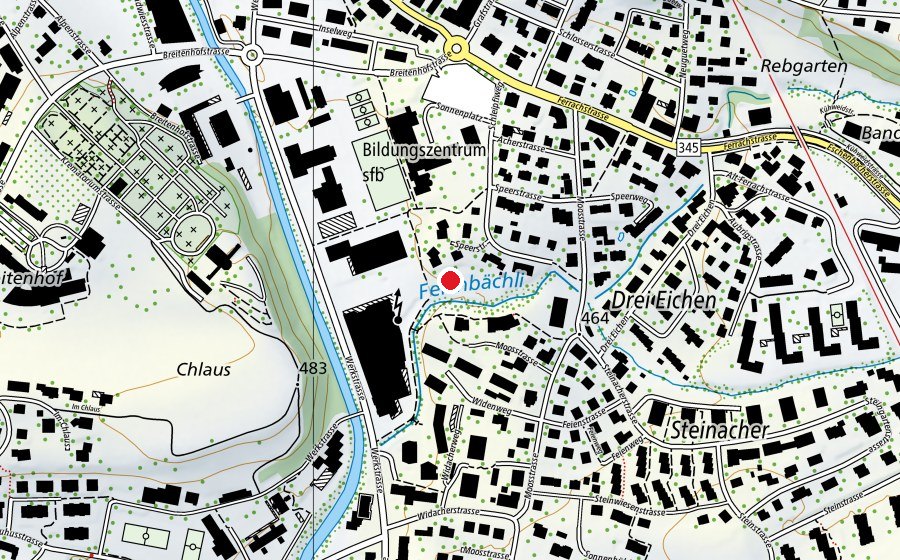Mappa con la posizione di Spielplatz Feienbächli (Parco giochi)