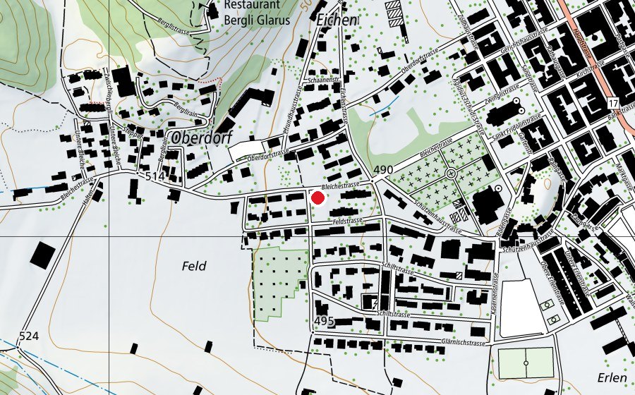 Mappa con la posizione di Spielplatz Feld (Parco giochi)