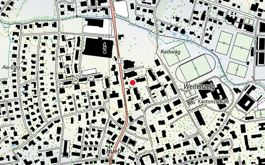 Mappa con la posizione di Spielplatz Feldegg (Parco giochi)