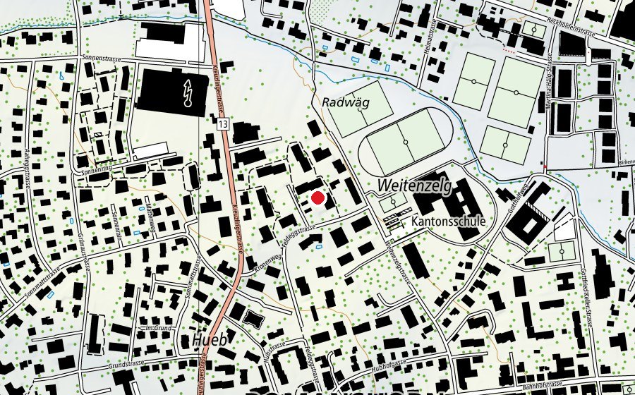 Mappa con la posizione di Spielplatz Feldeggstrasse (Parco giochi)
