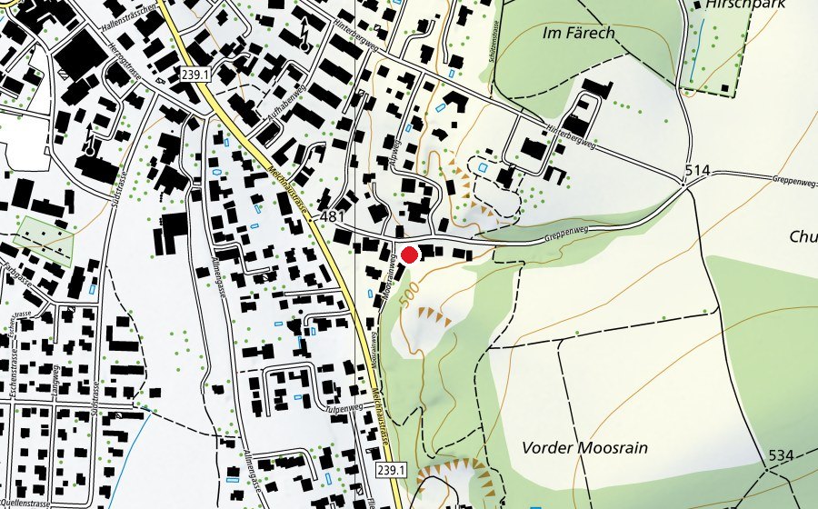 Carte indiquant l’emplacement de Spielplatz Greppen (Place de jeux)