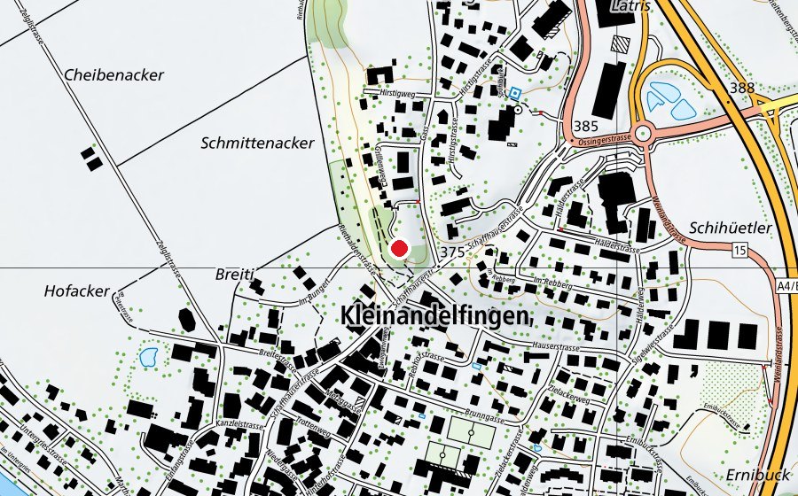 Carte indiquant l’emplacement de Spielplatz Grille (Place de jeux)