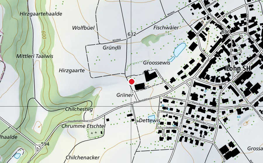 Map showing the location of Spielplatz Gründli (Playground)