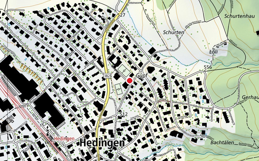 Map showing the location of Spielplatz Güpf (Playground)