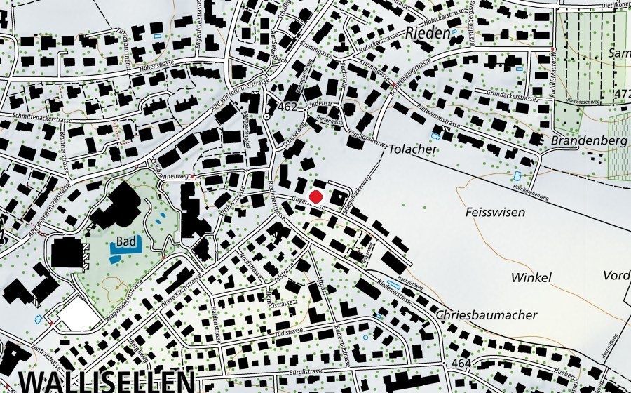 Mappa con la posizione di Spielplatz Guyerstrasse (Parco giochi)