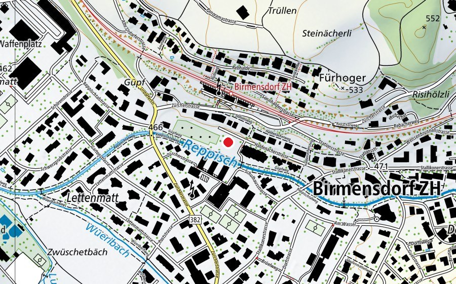 Map showing the location of Spielplatz Haldenacher (Playground)