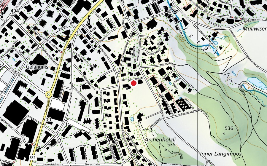 Map showing the location of Spielplatz Haupel / Tannholz (Playground)