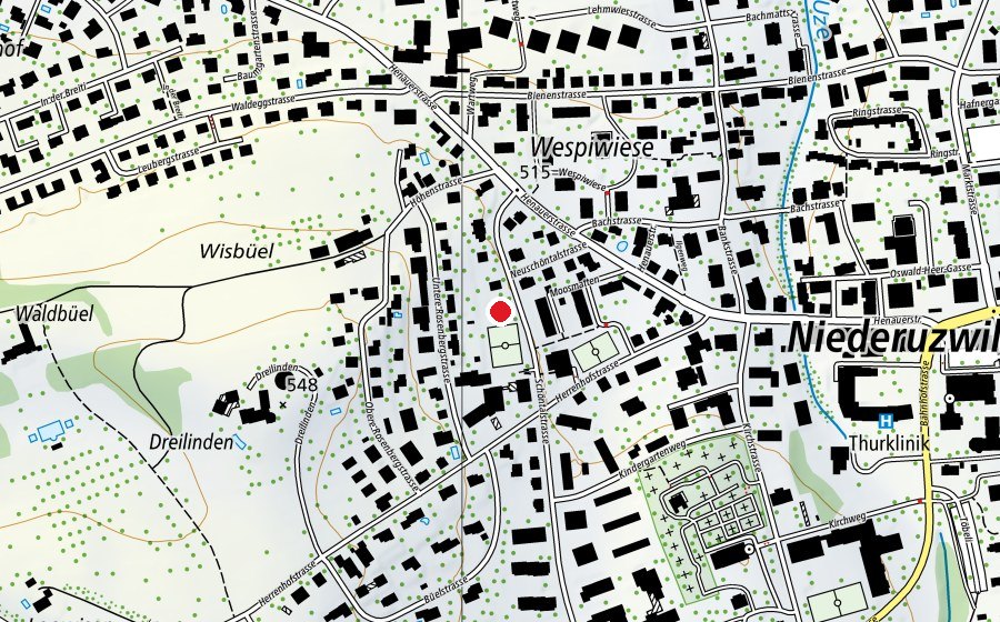 Carte indiquant l’emplacement de Spielplatz Herrenhof (Place de jeux)