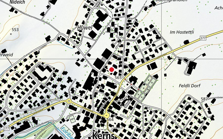 Carte indiquant l’emplacement de Spielplatz Hinterkirchen (Place de jeux)
