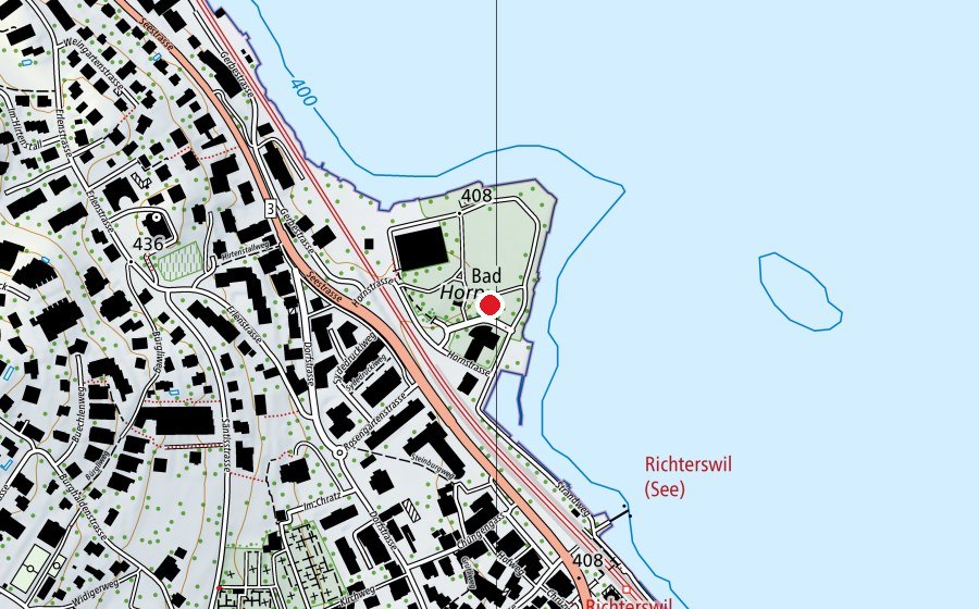 Map showing the location of Spielplatz Horn (Playground)