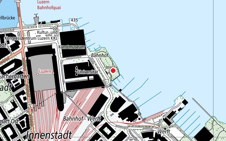 Mappa con la posizione di Spielplatz Inseli (Parco giochi)
