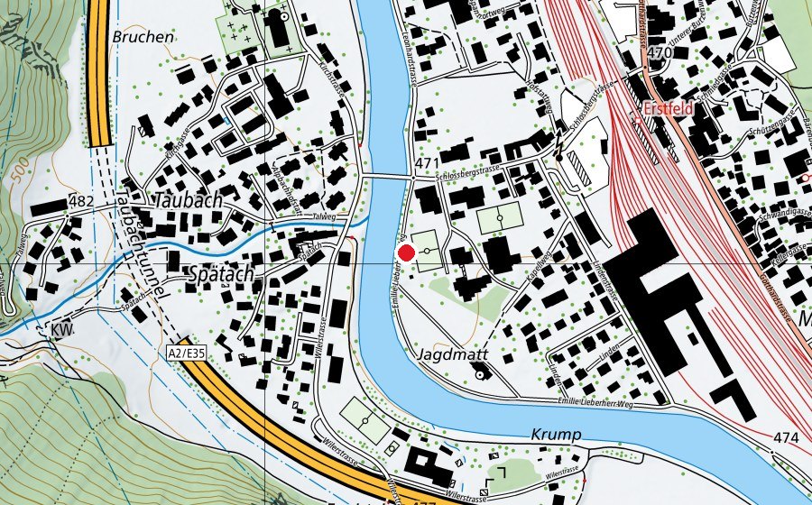 Map showing the location of Spielplatz Jagdmatt (Playground)