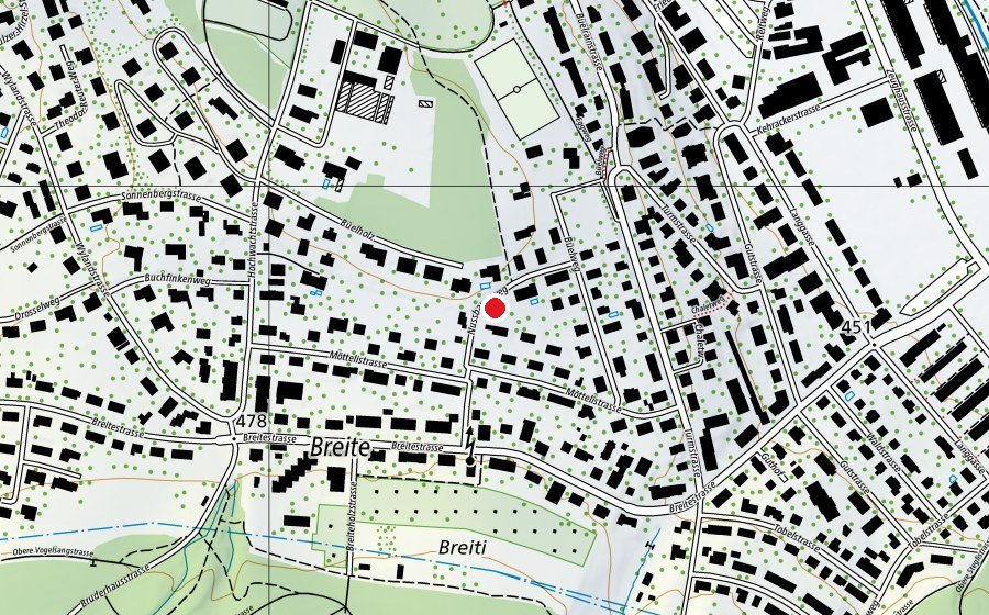 Carte indiquant l’emplacement de Spielplatz Kindergarten Breite (Place de jeux)