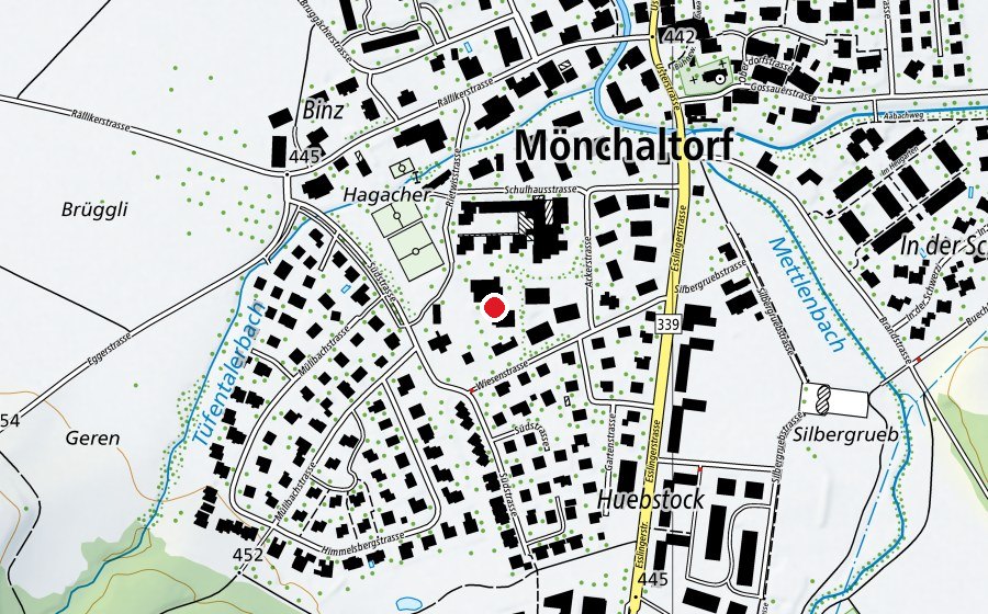 Map showing the location of Spielplatz Kindergarten (Playground)