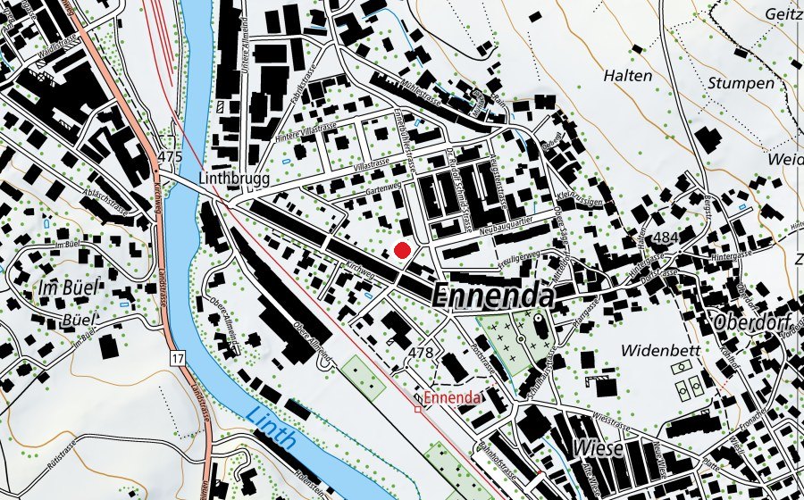 Mappa con la posizione di Spielplatz Kirchstrasse (Parco giochi)