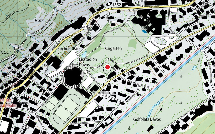 Mappa con la posizione di Spielplatz Kurpark (Parco giochi)