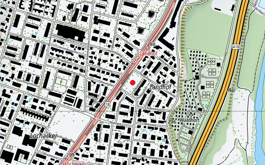 Carte indiquant l’emplacement de Spielplatz Landhof (Place de jeux)