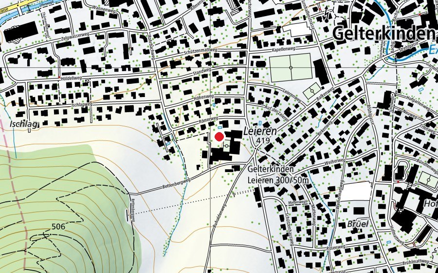 Map showing the location of Spielplatz Leiern (Playground)
