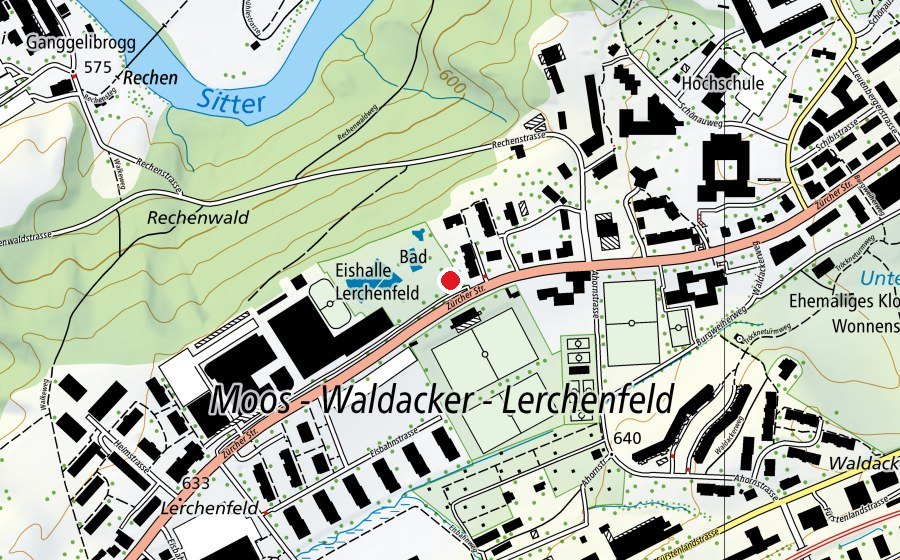 Carte indiquant l’emplacement de Spielplatz Lerchenfeld (Place de jeux)