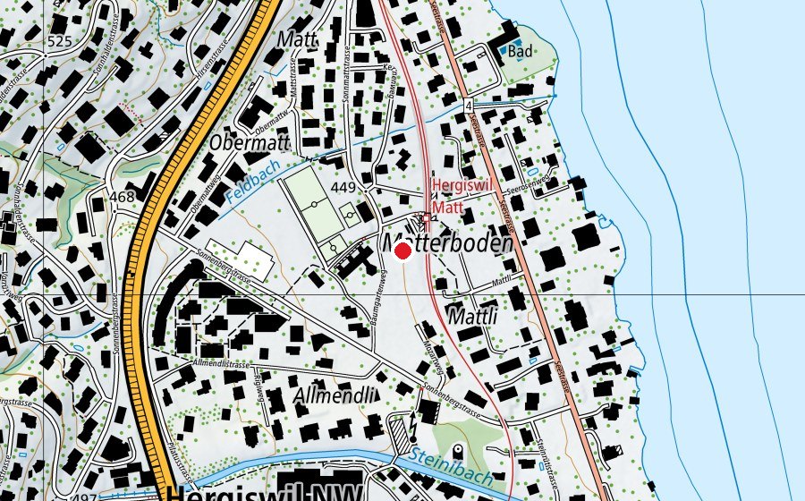 Carte indiquant l’emplacement de Spielplatz Matt (Place de jeux)