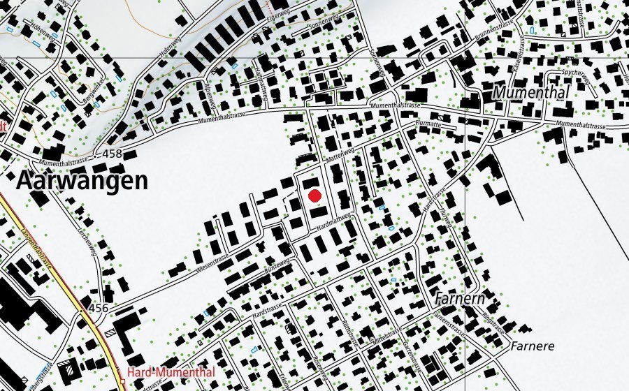 Map showing the location of Spielplatz Mattenquartier (Playground)