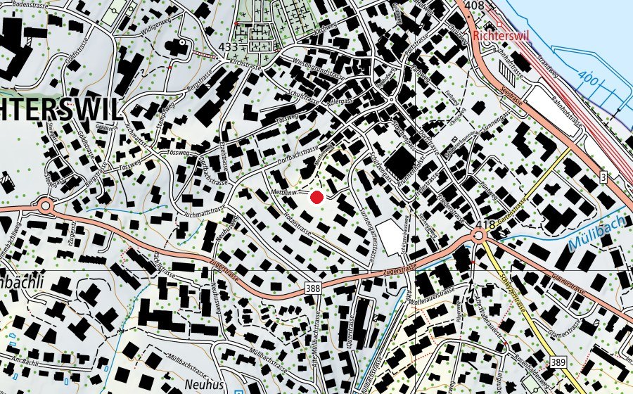 Carte indiquant l’emplacement de Spielplatz Mettlen (Place de jeux)