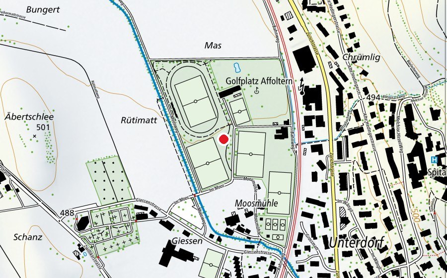 Mappa con la posizione di Spielplatz Moos (Parco giochi)