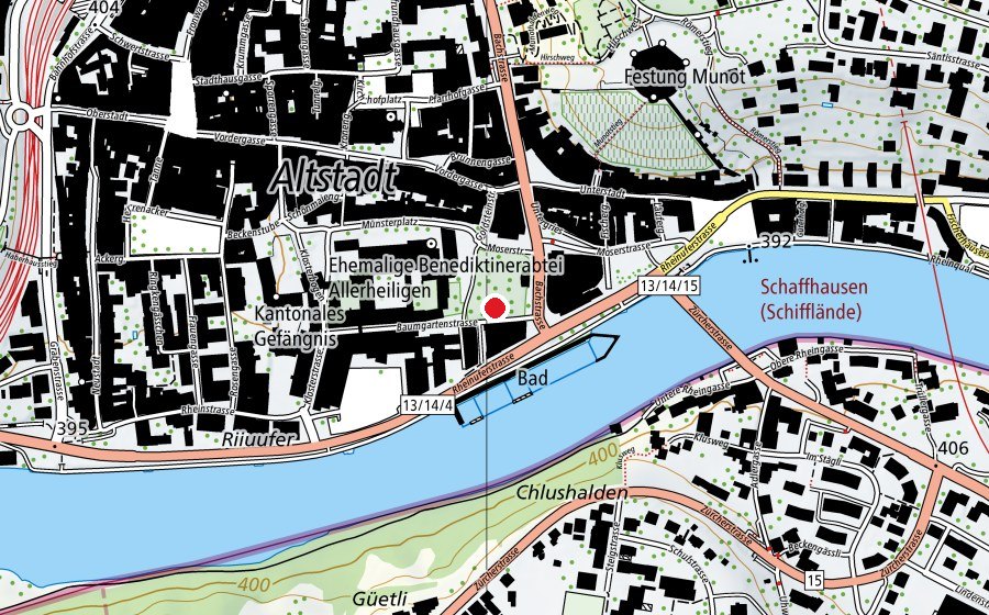 Mappa con la posizione di Spielplatz Mosergarten (Parco giochi)