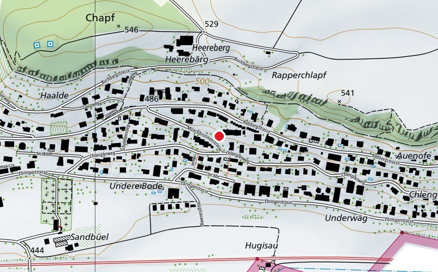 Mappa con la posizione di Spielplatz Münchbrunnen (Parco giochi)