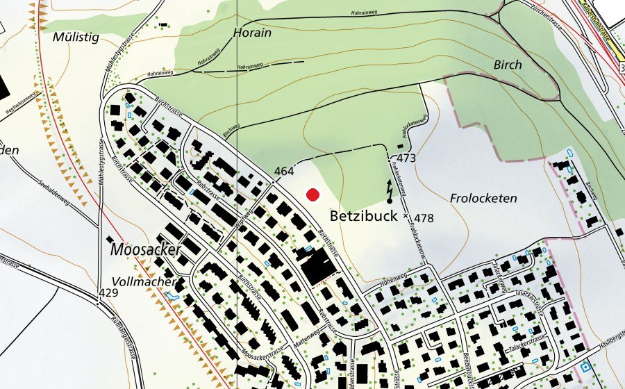 Mappa con la posizione di Spielplatz Oberhasli (Parco giochi)