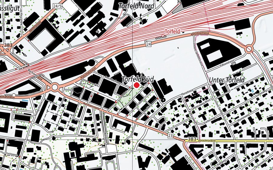 Map showing the location of Spielplatz Oehlerpark (Playground)